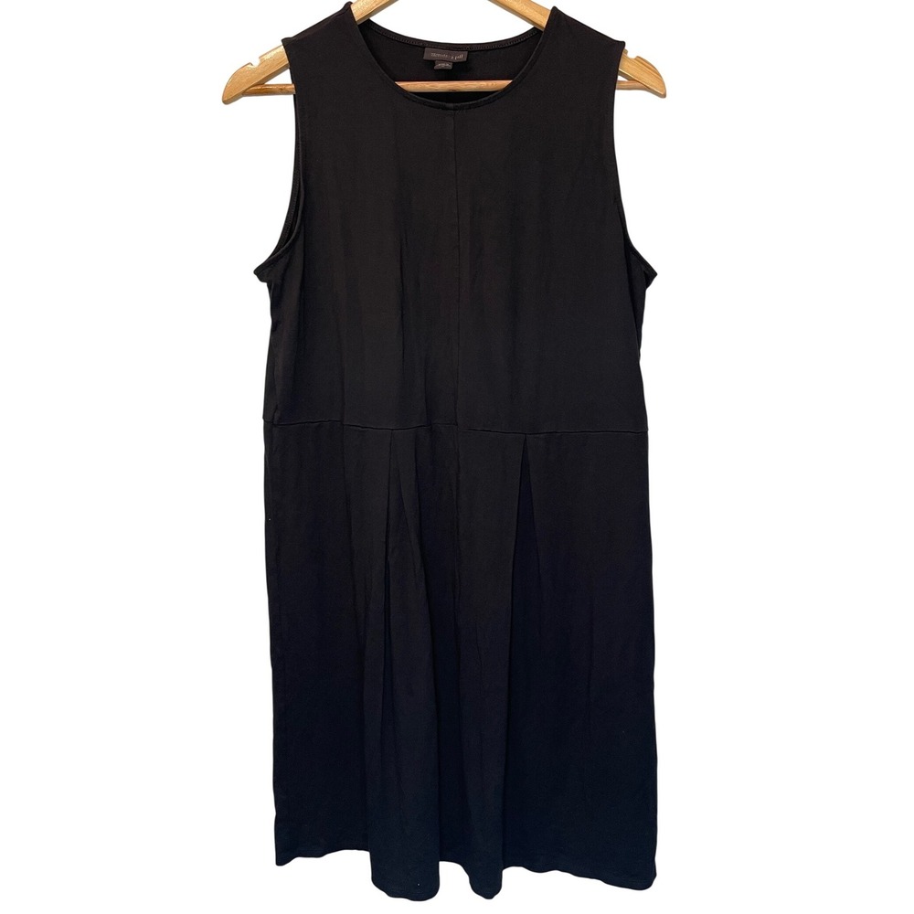 j.Jill Wearever‎ Collection Black Sleeveless Pleated Soft Knit Midi Dress Medium